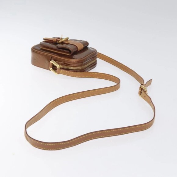 LOUIS VUITTON Monogram Vernis Christie PM Shoulder Bag Bronze M91111 Auth 130923 - Picture 7 of 16